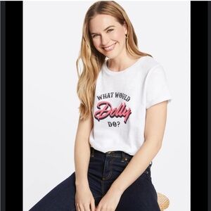 Draper James White Graphic Tee - 'What Would Dolly Do?'